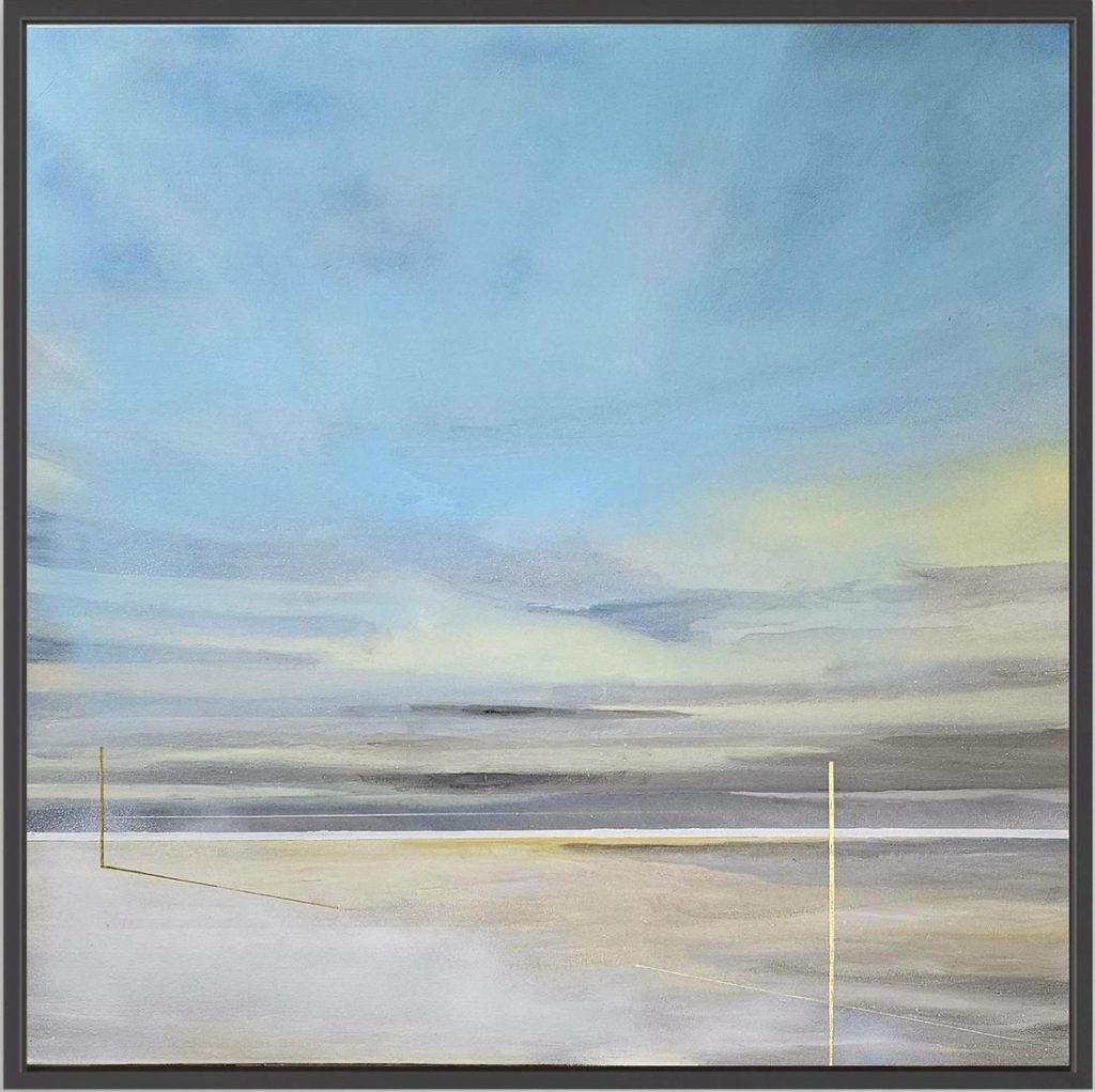 Lienzo Intervenido "Horizonte Sereno" | Arte Abstracto Costero — Edición Limitada 10 Unidades
