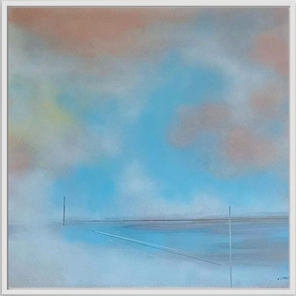 Lienzo Intervenido "Bruma Marina" | Arte Abstracto Costero en Turquesa — Edición Limitada 10 Unidades