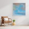 Lienzo Intervenido "Bruma Marina" | Arte Abstracto Costero en Turquesa