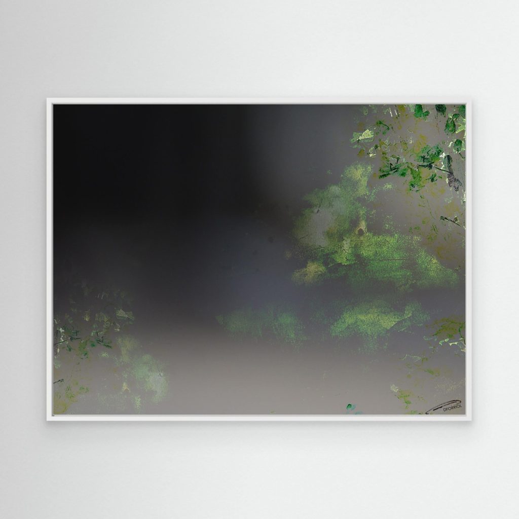 Susurros del Río — Lienzo en Verde y Oro
